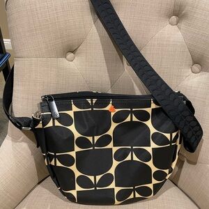Orla Kiely Black and Cream Shoulder Bag